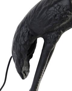 Vintage stojací lampa černá s odstínem látky černá - Crane bird To