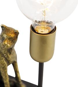 Vintage stolní lampa mosaz - Leopard