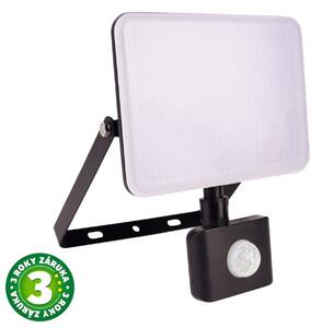 Prémiový bezrámový LED reflektor s čidlem pohybu černý, 30W, 2760lm, denní, 3 roky