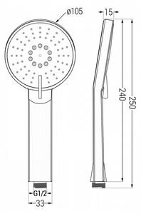 Ruční sprcha 3-funkční MEXEN R-40 grafit
