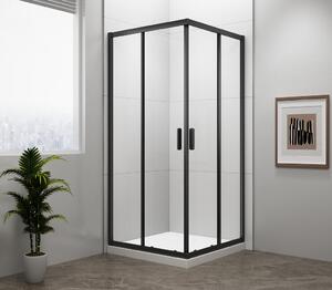Polysan Polysan, EASY BLACK čtvercová sprchová zástěna 800x800mm, čiré sklo, EL5215B