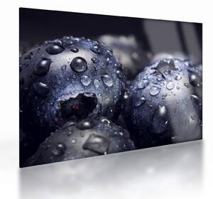 Skleněný obraz ovoce s kapkami vody (70x50 cm)