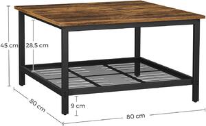 VASAGLE Konferenční stolek čtvercový 80 x 45 x 80 cm