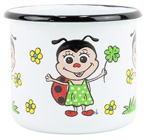 BELIS Smaltovaný hrnek ø 8 cm - 0.35 l bílý "beruška" - 11008-039DHC04