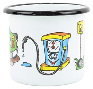 BELIS Smaltovaný hrnek ø 7 cm - 0.25 l bílý "auto" - 11007-039DHL04