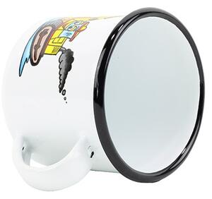 BELIS Smaltovaný hrnek ø 8 cm - 0.35 l bílý "bagr" - 11008-039DHA04
