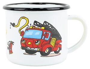 BELIS Smaltovaný hrnek ø 8 cm - 0.35 l bílý "hasiči" - 11008-039DHE04