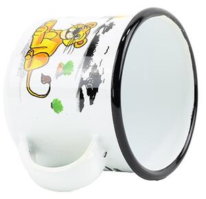 BELIS Smaltovaný hrnek ø 8 cm - 0.35 l bílý "lev" - 11008-039DHD04