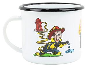 BELIS Smaltovaný hrnek ø 8 cm - 0.35 l bílý "hasiči" - 11008-039DHE04