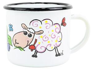 BELIS Smaltovaný hrnek ø 8 cm - 0.35 l bílý "ovečka" - 11008-039DHK04
