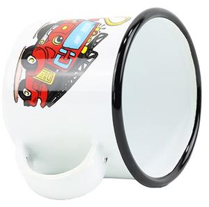 BELIS Smaltovaný hrnek ø 8 cm - 0.35 l bílý "hasiči" - 11008-039DHE04
