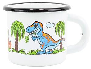 BELIS Smaltovaný hrnek ø 7 cm - 0.25 l bílý "dino" - 11007-039DHJ04