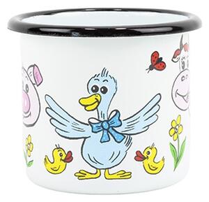 BELIS Smaltovaný hrnek ø 7 cm - 0.25 l bílý "domácí chov" - 11007-039DHF04