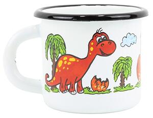 BELIS Smaltovaný hrnek ø 7 cm - 0.25 l bílý "dino" - 11007-039DHJ04