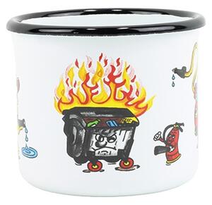 BELIS Smaltovaný hrnek ø 8 cm - 0.35 l bílý "hasiči" - 11008-039DHE04