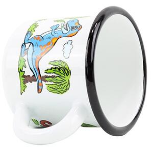 BELIS Smaltovaný hrnek ø 7 cm - 0.25 l bílý "dino" - 11007-039DHJ04