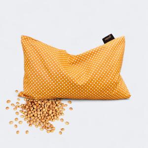 GADEO nahřívací třešňový polštářek POLKA DOTS, tmavě žlutá Rozměry: 18x28 cm