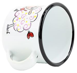 BELIS Smaltovaný hrnek ø 8 cm - 0.35 l bílý "ovečka" - 11008-039DHK04