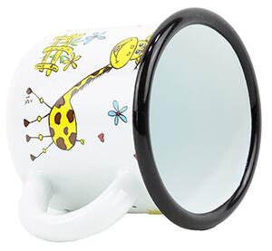 BELIS Smaltovaný hrnek ø 7 cm - 0.25 l bílý "žirafa" - 11007-039DHH04