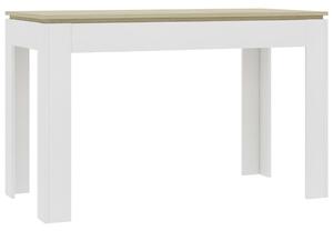 Jídelní stůl bílý a dub sonoma 120 x 60 x 76 cm dřevotříska
