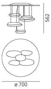 Artemide 1476110A - LED Stmívatelný přisazený lustr MERCURY LED/29W/230V 3000K