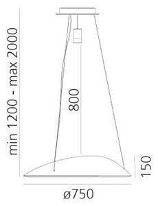 Artemide 1402010APP-LED RGBW Stm. lustr na lanku AMELUNA LED/45W/230V 3000K