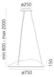 Artemide 1401010APP-LED Stmívatelný lustr na lanku AMELUNA LED/41W/230V 3000K