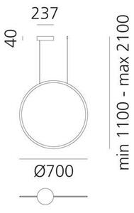 Artemide 1992010APP-LED St. lustr na lanku DISCOVERY LED/40W/230V 3000K antracit