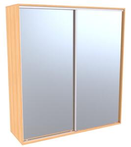 Šatní skříň FLEXI 2 se 2 zrcadly Varianta barvy: Buk, Šířka: 220 cm, Výška: 220 cm