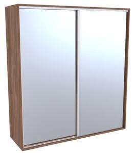 Šatní skříň FLEXI 2 se 2 zrcadly Varianta barvy: Akácie skořice, Šířka: 220 cm, Výška: 220 cm