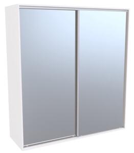 Šatní skříň FLEXI 2 se 2 zrcadly Varianta barvy: Bílá, Šířka: 220 cm, Výška: 220 cm