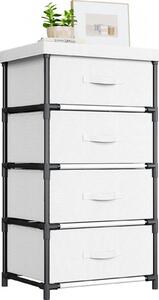Komoda - 4 látkové zásuvky - 85 x 44 x 34 cm - Bílá - Do ložnice a obývacího pokoje