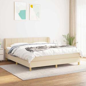 Box spring postel s matrací krémová 160x200 cm textil 3126818