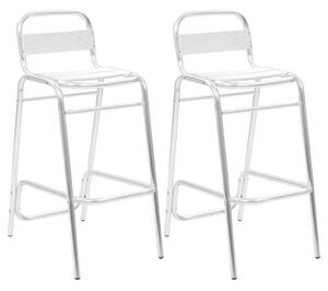 Stohovatelné barové stoličky 2 ks hliník