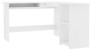 Rohový psací stůl bílý 120 x 140 x 75 cm dřevotříska