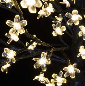 Dekorativní LED strom s květy, teple bílá, 150 cm