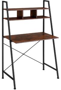 Tectake 404700 psací stůl exeter 85,5x46,5x140cm - industriální dřevo tmavé, rustikální