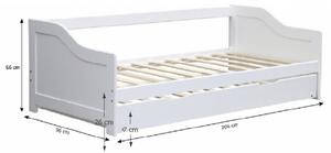 Bílá dětská postel s přistýlkou INTRO 90 x 200 cm