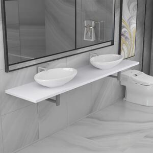 3dílný set koupelnového nábytku keramika bílý