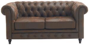 POHOVKA CHESTERFIELD, dřevo, textil, hnědá, černá Xora - Pohovky