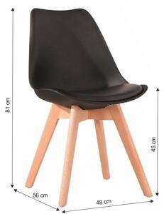 Černá židle BALI MARK s bukovými nohami