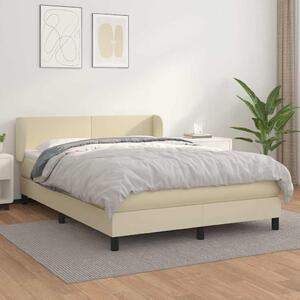 Box spring postel s matrací krémová 140x190 cm umělá kůže 3127189