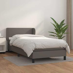 Box spring postel s matrací šedá 80 x 200 cm umělá kůže 3127161