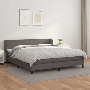 Box spring postel s matrací šedá 160x200 cm umělá kůže 3127203