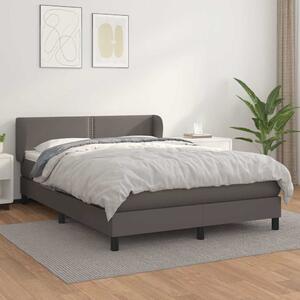 Box spring postel s matrací šedá 140 x 190 cm umělá kůže 3127251
