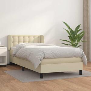 Box spring postel s matrací krémová 90x190 cm umělá kůže 3127285
