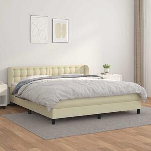 Box spring postel s matrací krémová 160x200 cm umělá kůže 3127321