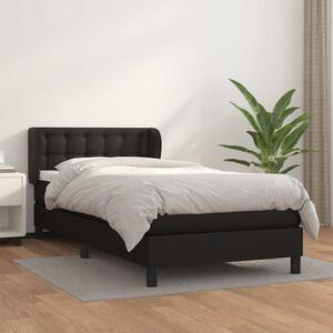 Box spring postel s matrací černá 90x190 cm umělá kůže 3127283