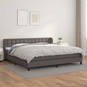 Box spring postel s matrací šedá 200x200 cm umělá kůže 3127335
