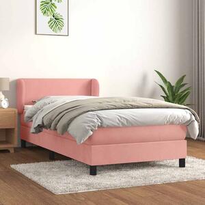 Box spring postel s matrací růžová 80 x 200 cm samet 3127342